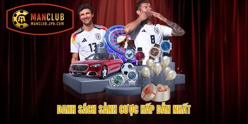 Các sảnh game hấp dẫn cho thành viên